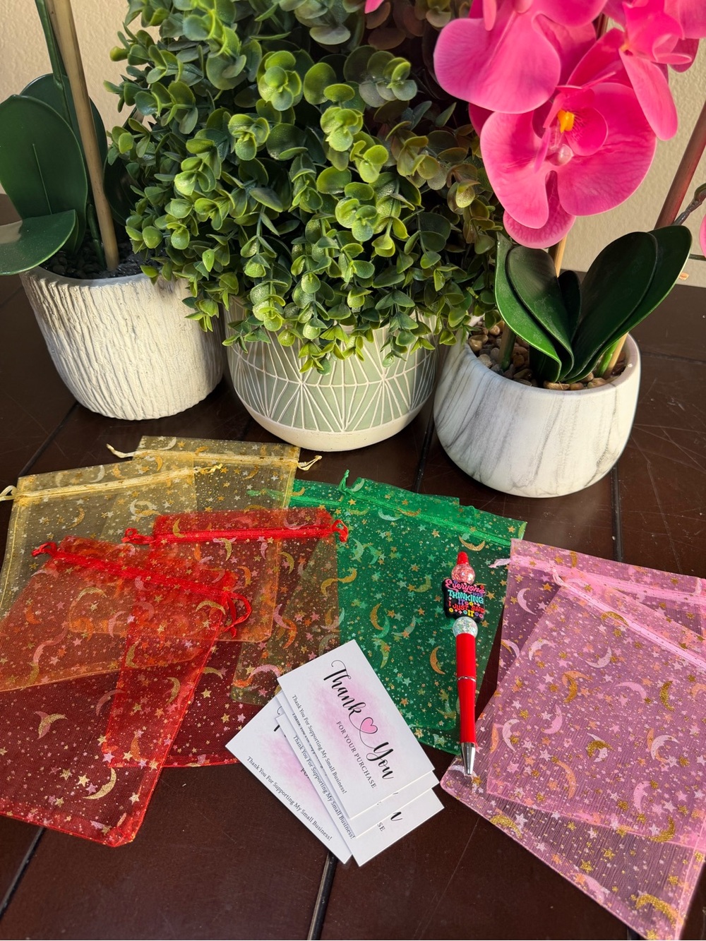 Bundle of bags/ thank you cards/ pen. NWT